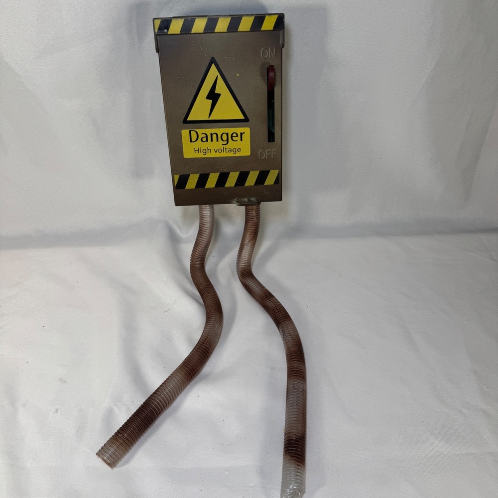Danger High Voltage Animated Halloween Prop Sparking Electrical Fuse Box Decor